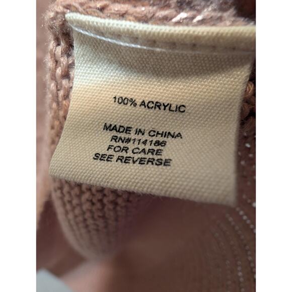 Retrology Pink Oversized Womens's Sweater with Gold Accents, Size Large - Picture 2 of 8